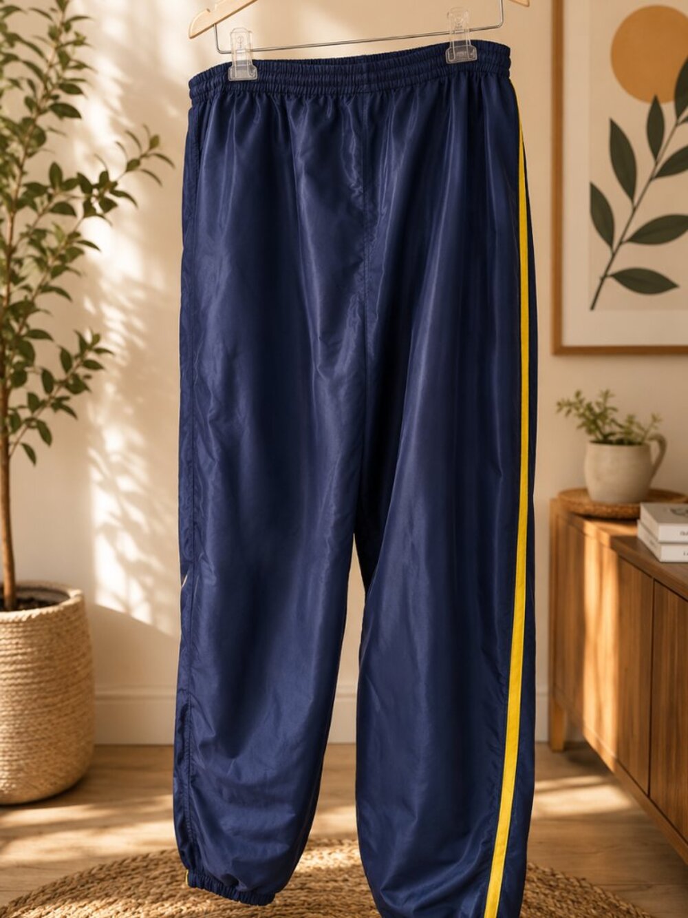 Rare Sergio Tacchini Tracksuit Set Jacket Pants Men's 2XL Yellow Navy - Picture 6 of 7